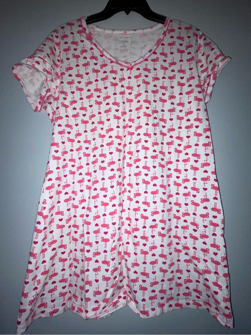 🦩Woman’s Pink Flamingo Short-Sleeve Nightgown